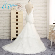 Covered Button Lace Appliques Sequined Beading Wedding Dress